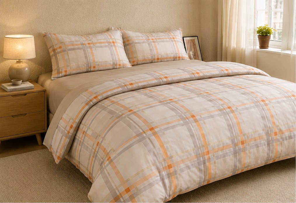Meadow Check Cotton Bedding Set