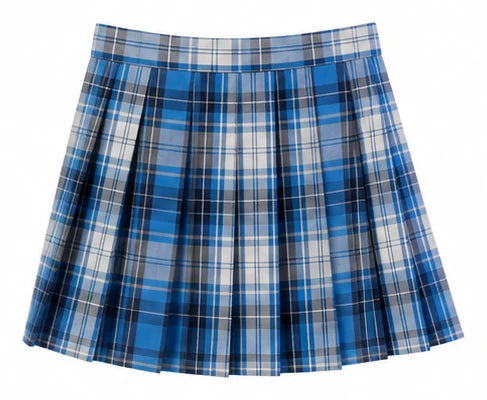 LIUMI Teens Premium Girls Pleated School Skirt in Royal Blue — flat-lay product view
